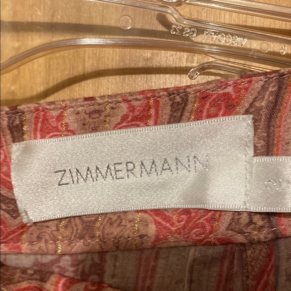 Zimmermann Pink Tie Front Split Leg Pants - Picture 2 of 7